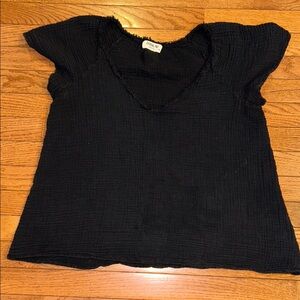 Women’s Gauzy Black Short Sleeve Top Medium Whimigoth Dark Fairy 100% Cotton